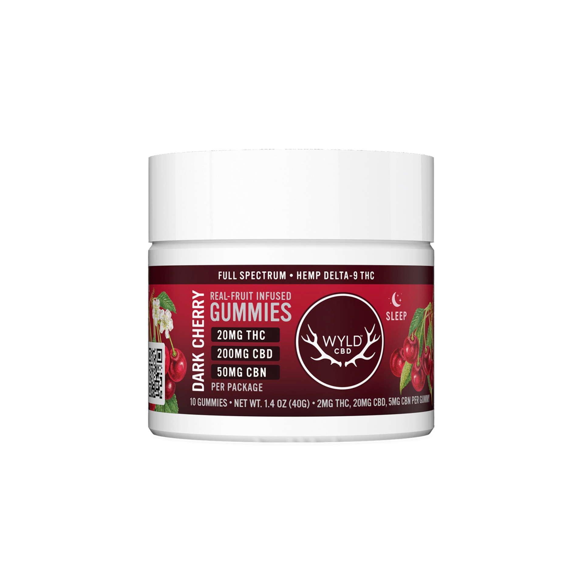 WYLD Dark Cherry Hemp Delta-9 20 mg THC 200 mg CBD 50 mg CBN